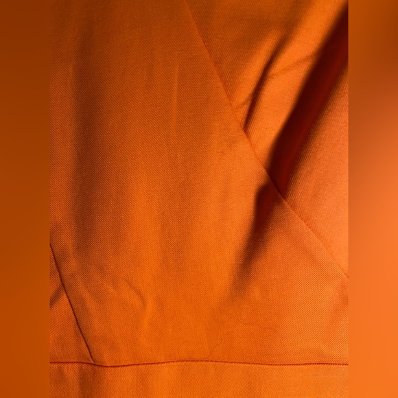 J. Crew sleeveless suiting dress, size 10. Color is a tangerine/orange - Picture 4 of 4